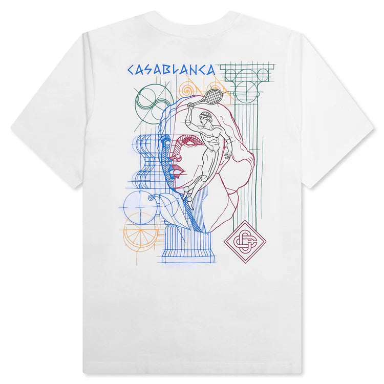 Casablanca Drawing Lab Screen Printed T-Shirt White