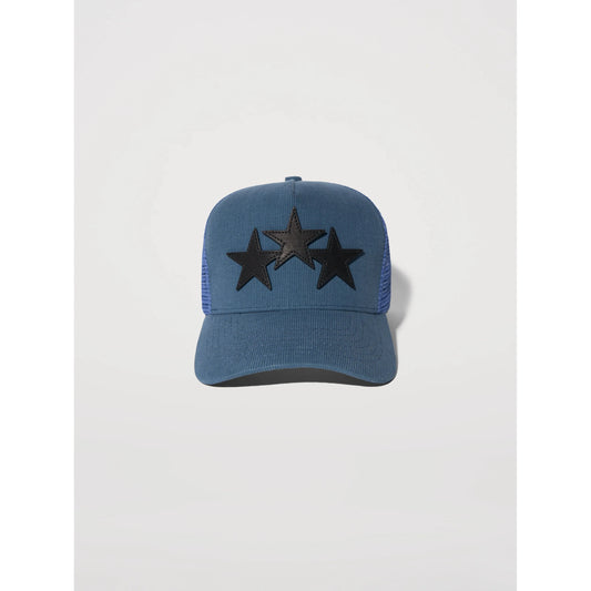 Amiri 3 Star Trucker Hat Pond Blue