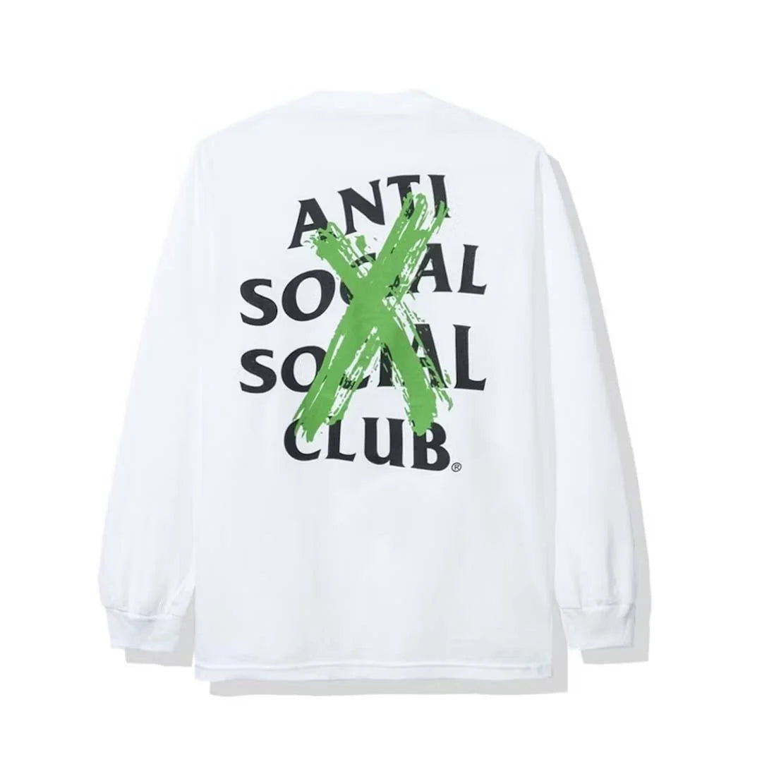 Anti Social Social Club Cancelled Remix Long Sleeve Tee White/Green