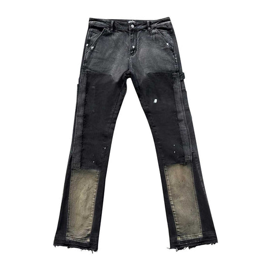 Triple Sevens Flared Jeans Black