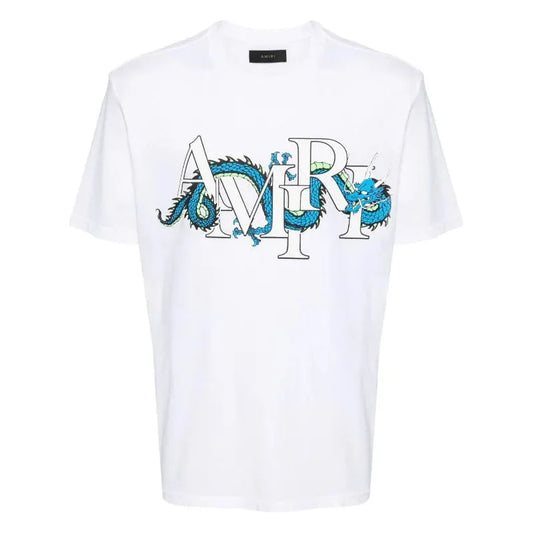 Amiri Dragon Cotton-Print Tee White