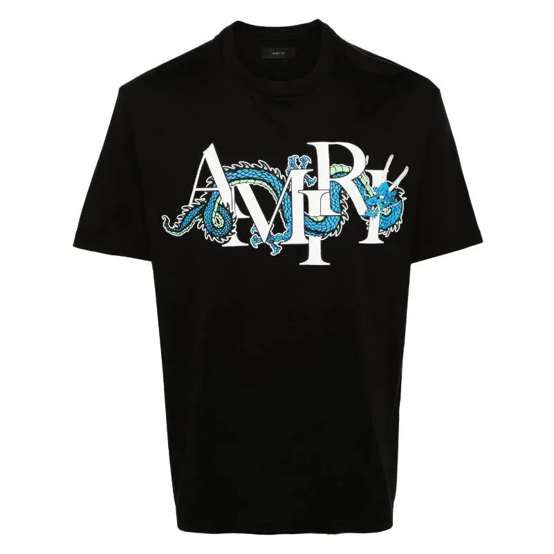 Amiri Dragon Cotton-Print Tee Black