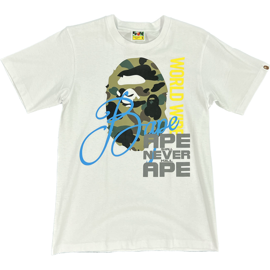 Bape World Wide Ape Shall Never Kill Ape White/Multicolor