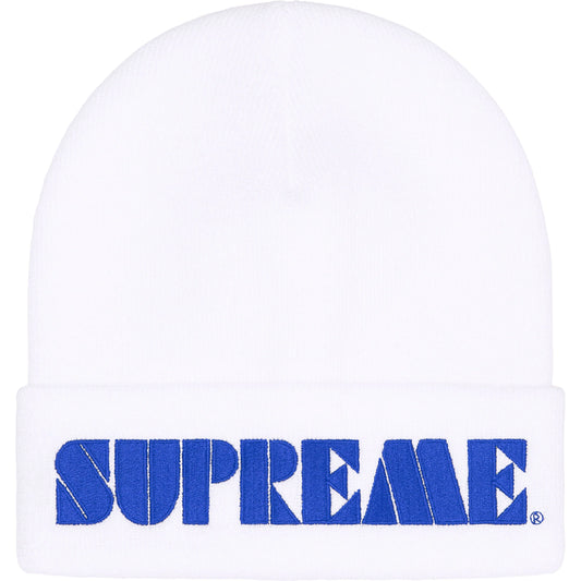 Supreme Stencil Beanie White/Blue