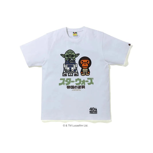 BAPE X STAR WARS BABY MILO & YODA TEE WHITE