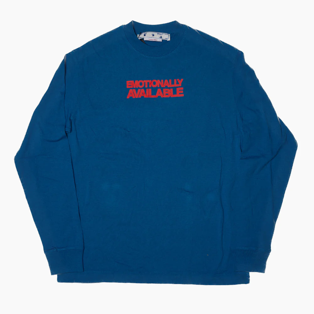 Off-White Emotionally Available L/S T-Shirt Blue/Peacock Red