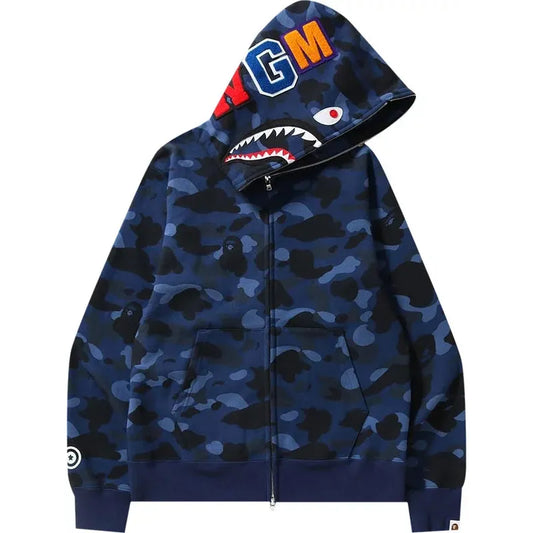 BAPE Color Camo Shark Full Zip Hoodie 'Navy'