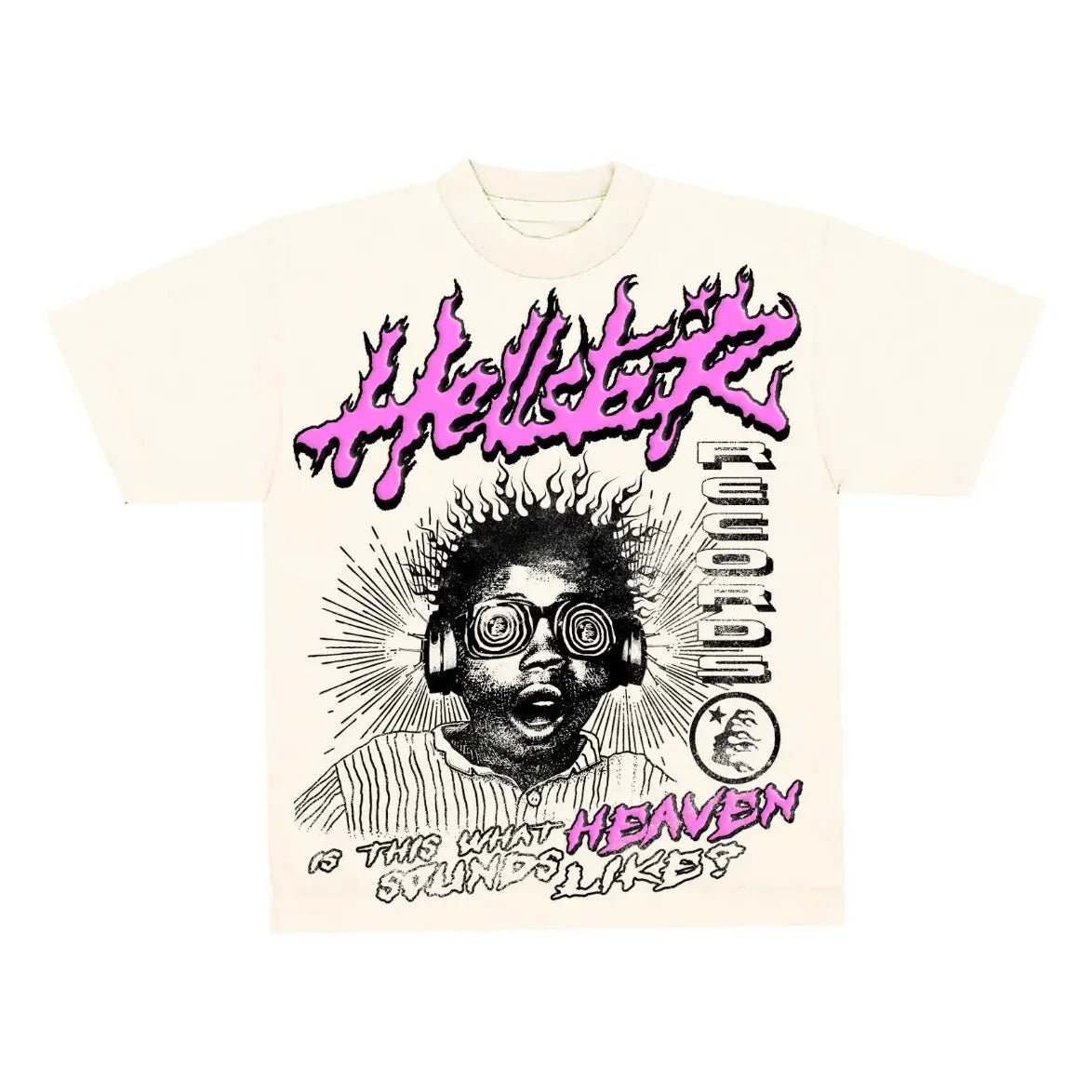 Hellstar Studios Heaven Sounds Like Tee Cream/Pink/Black