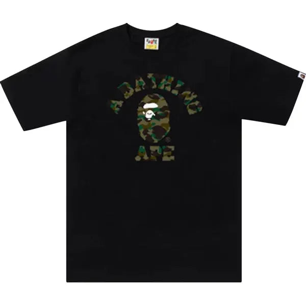 Bape 1st Camo College Tee 'Black/Green'