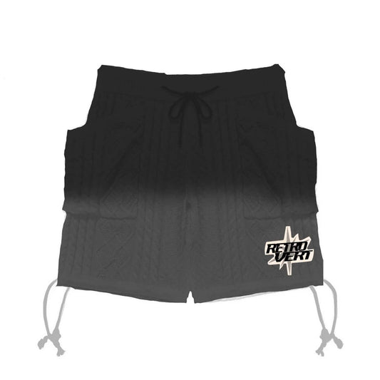 Retrovert Gradient Knitted Shorts Black