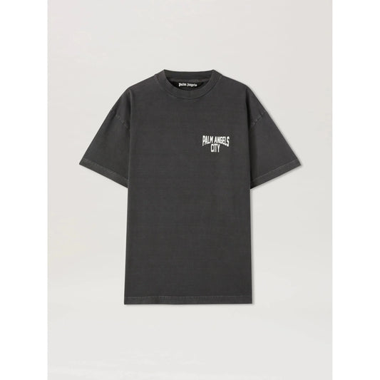 Palm Angels City Washed Tee Dark Grey White