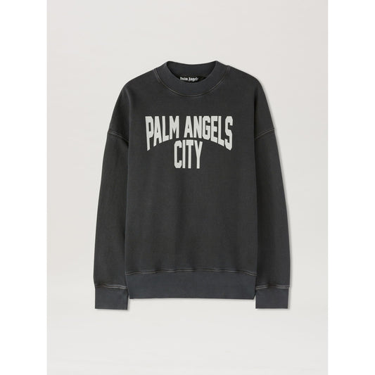 Palm Angels City Washed Crew Dark Grey White