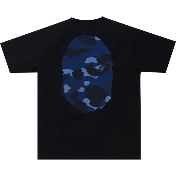 Bape Color Camo Big Ape Head Tee 'Black/Navy'