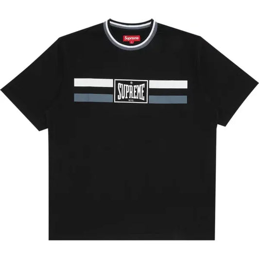 Supreme Warm Up Stripe Short-Sleeve Top 'Black'