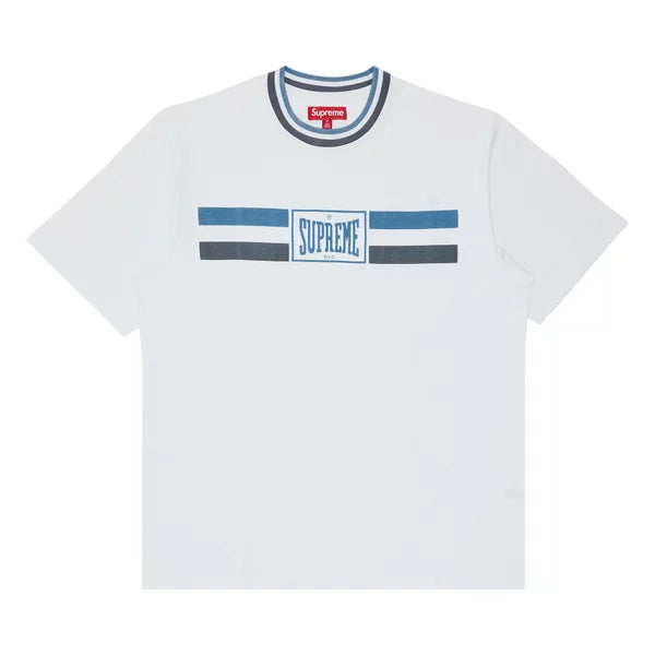 Supreme Warm Up Stripe Short-Sleeve Top 'White'