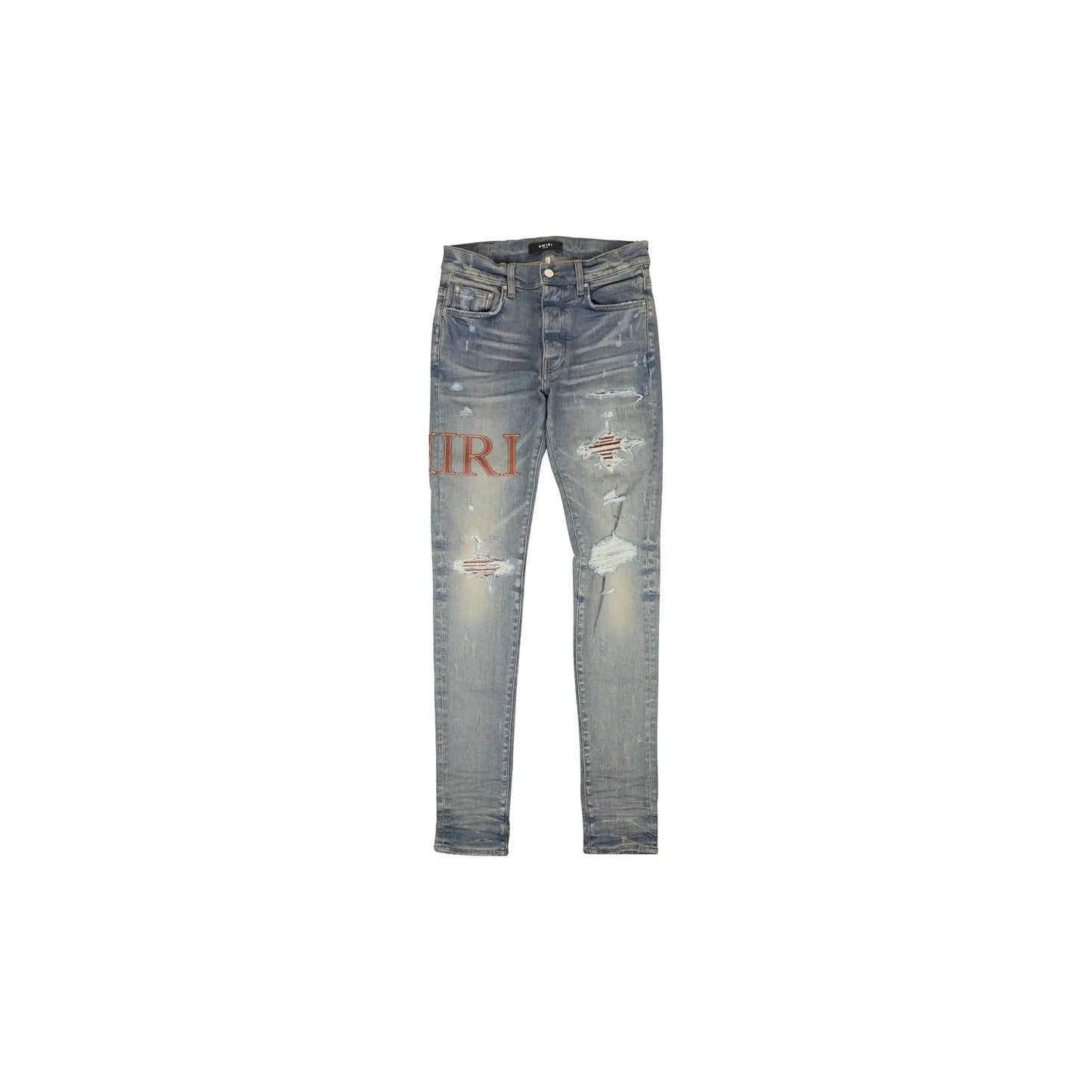 Amiri Indigo Straight-Fit Jeans
"Leather Stitch Logo Jean Clay