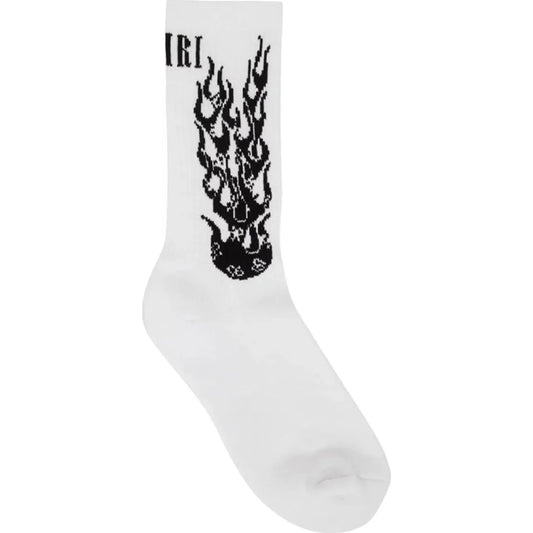 Amiri Flames Sock 'White'