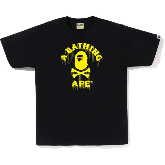 Bape Drip Ape Crossbone College Tee Black/Yellow