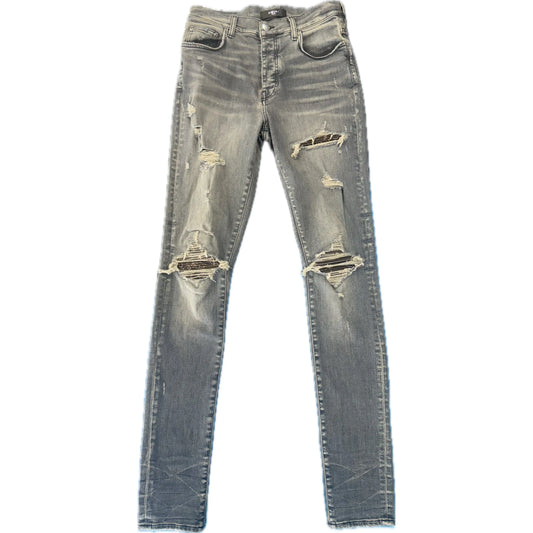 Amiri MX1 Grey Brown Patch Jeans