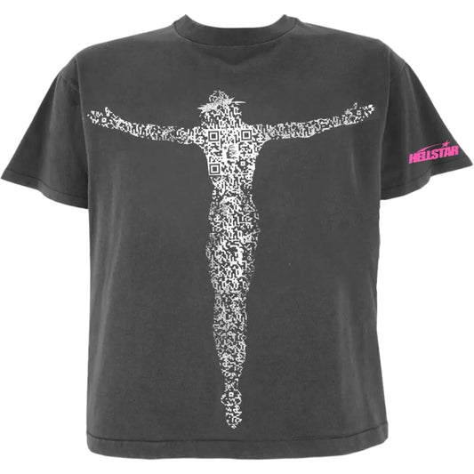 Hellstar QR Christ Tee Washed Black/Pink