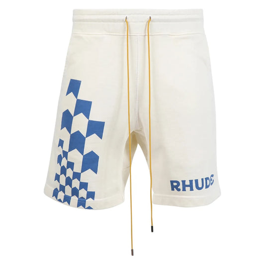 Rhude Printed Terry Shorts Crème