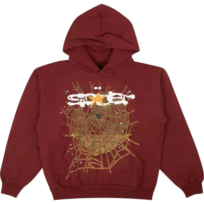 Sp5der Web Hoodie Maroon