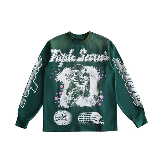 Triple Sevens Football L/S Green/Pink