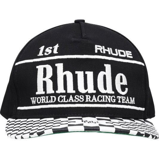 Rhude Finishline Baseball Hat Checkered Black/White/Green