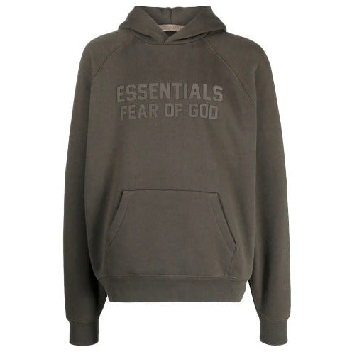 Fear Of God Essentials Raglan Hoodie Grey Off Black