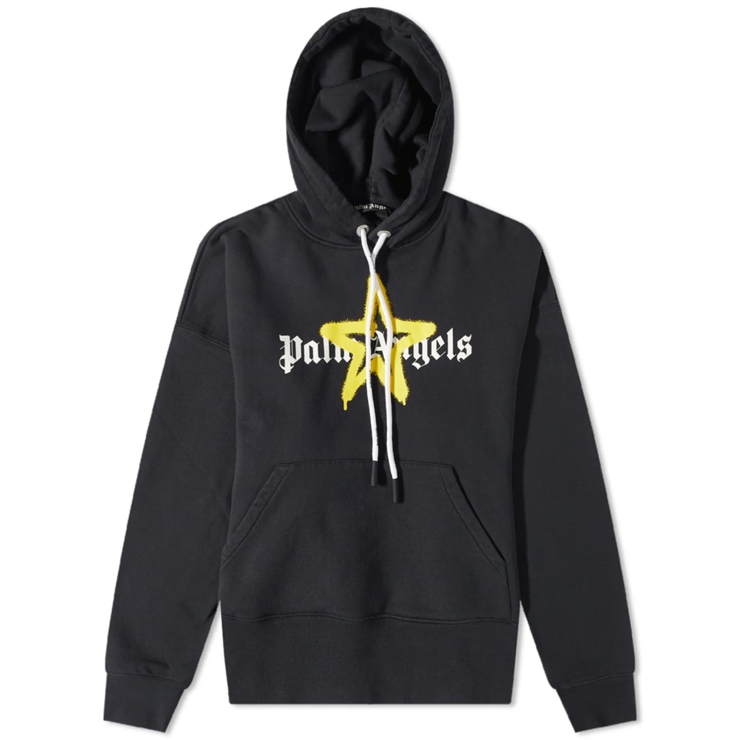 Palm Angels Star Sprayed Hoodie Black/Yellow