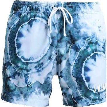 Amiri Core Logo Swim Trunks Tie Dye Blue/White