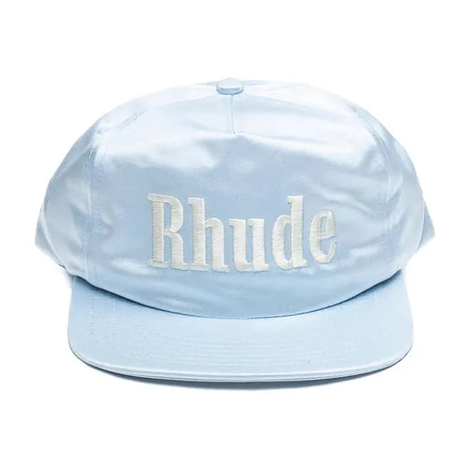 Rhude Satin Logo Baseball Hat Sky Blue