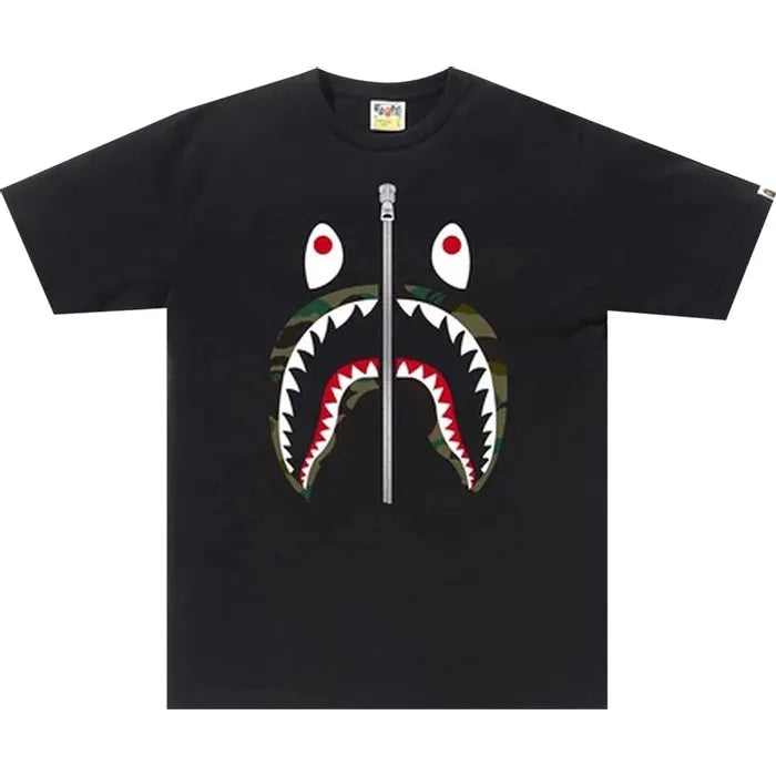 Bape 1st Camo Shark Tee Black/Green