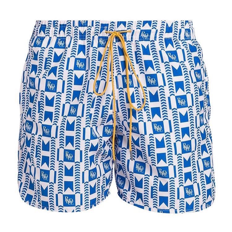 Rhude Grasse Swim Trunks White/Blue