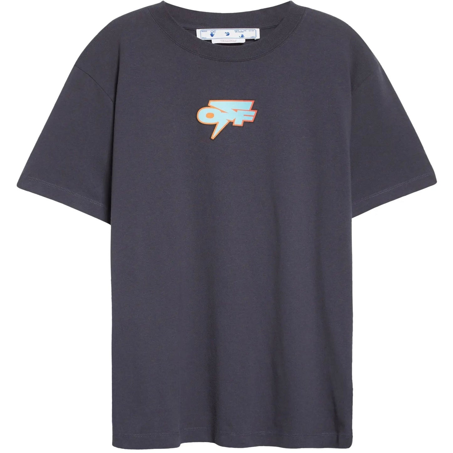 Off-White Men’s Thunder Logo Cotton Tee Outerspace Multicolor