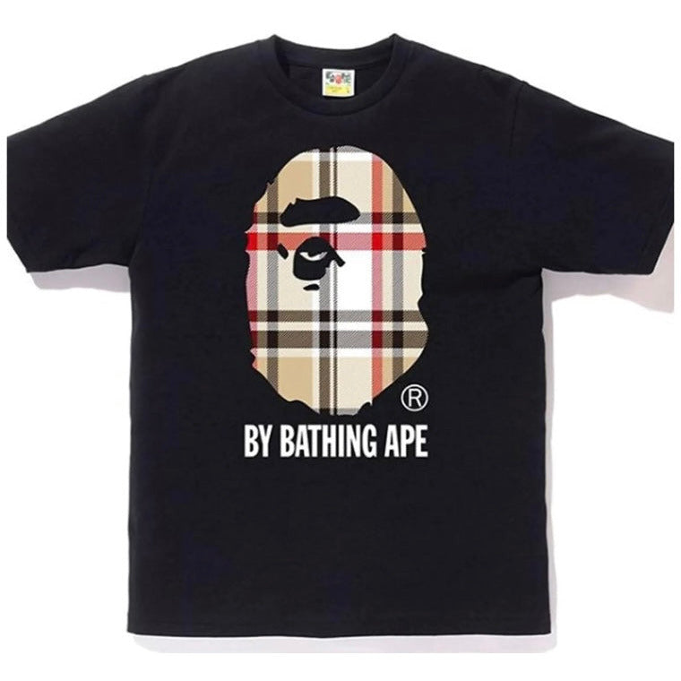 Bape A Bathing Ape Check By Bathing Ape Tee Black/Beige