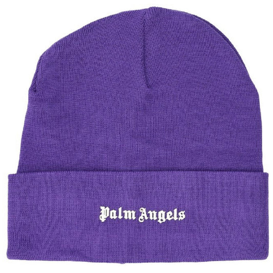 Palm Angels Embroidered Logo Beanie Purple