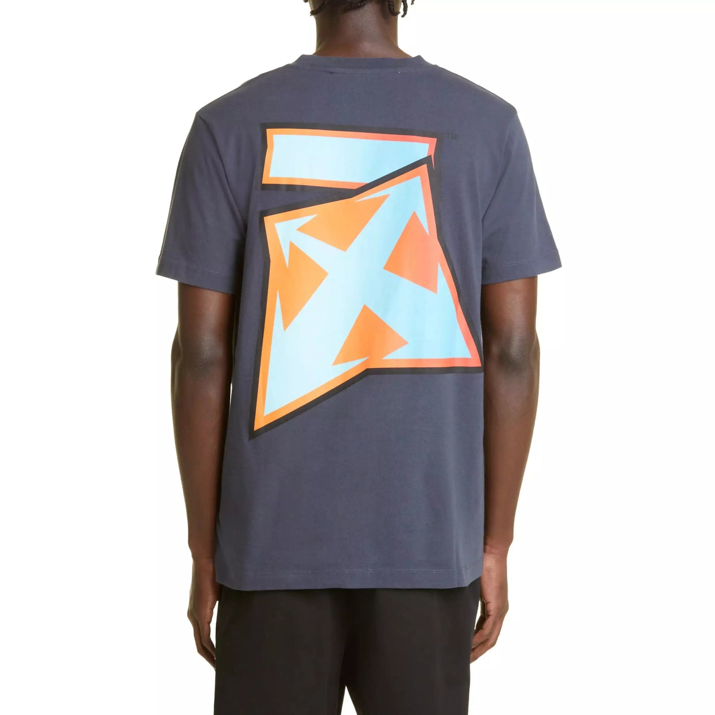 Off-White Men’s Thunder Logo Cotton Tee Outerspace Multicolor