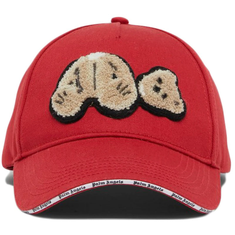 Palm Angels Bear Motif Baseball Cap Red